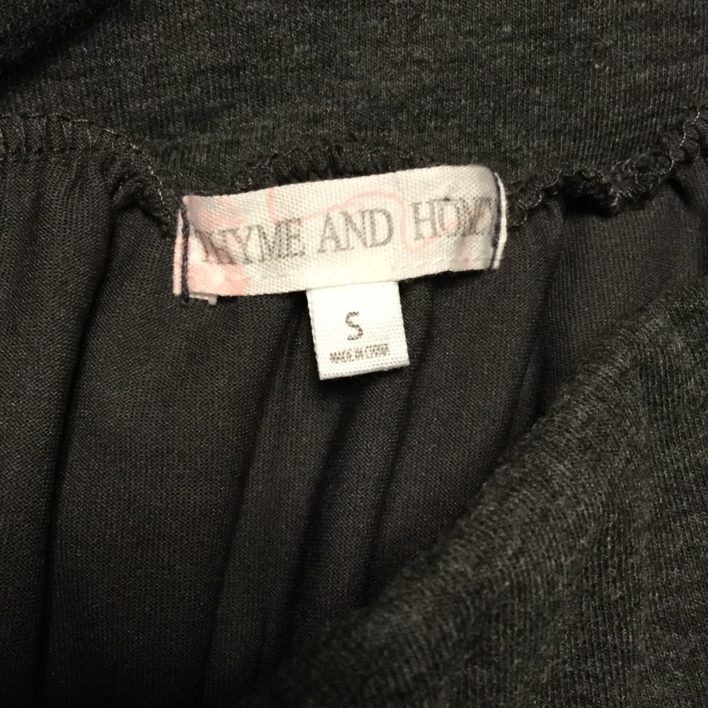THYME AND HONEY sz Small Skirt Maxi Length Ruffle Trim Dark Gray - Picture 4 of 6